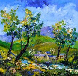 Painting, Spring in my countryside, Pol Ledent