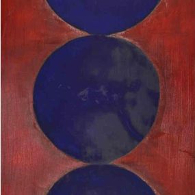 Peinture, Blue Circles on Red, Giorgio Lo Fermo