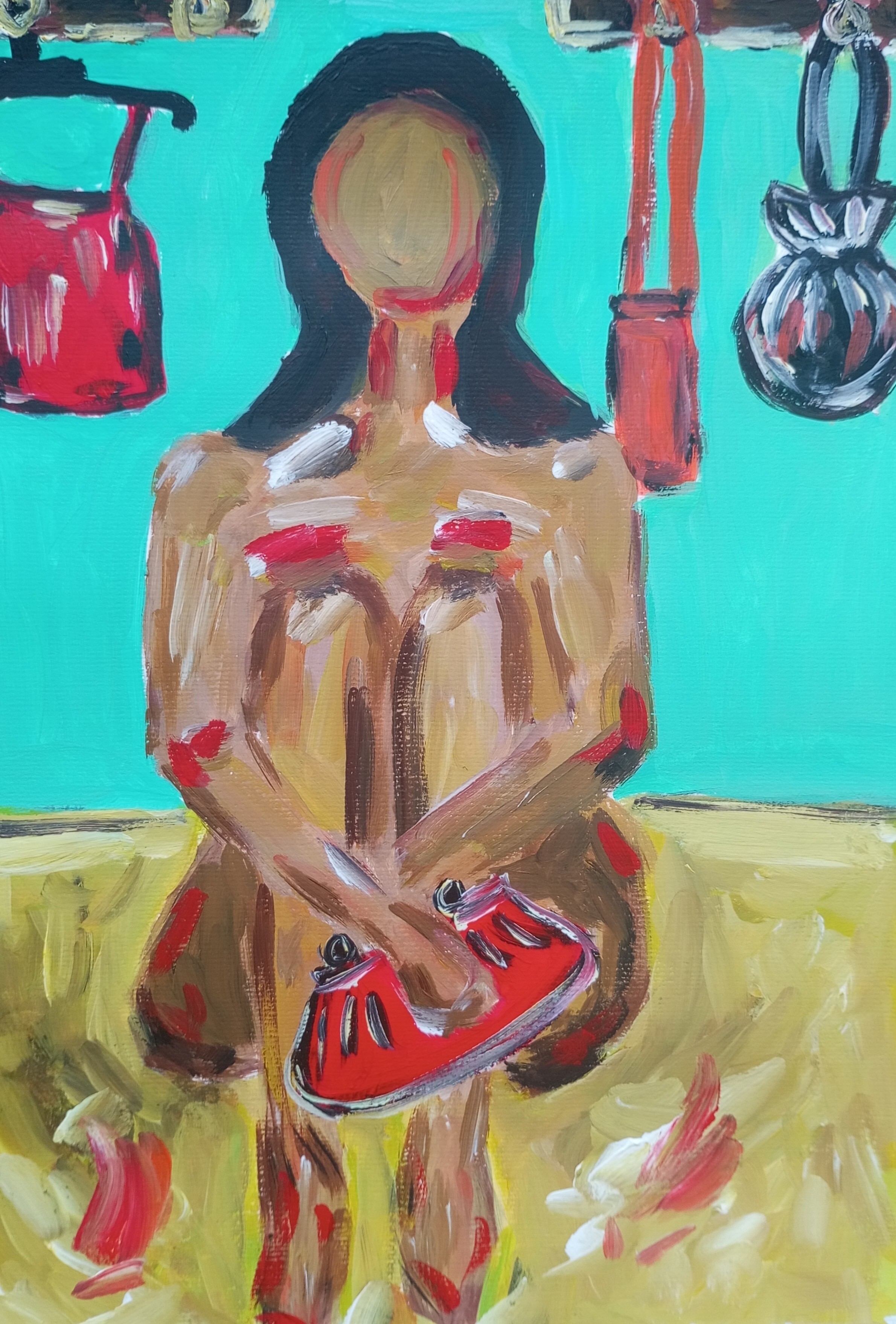 Natalya Mougenot, Woman with a red purse Natalya Mougenot, Woman with a red purse