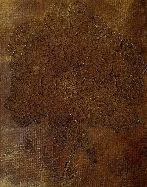 Irena Tone, Golden blossom, Painting on canvas