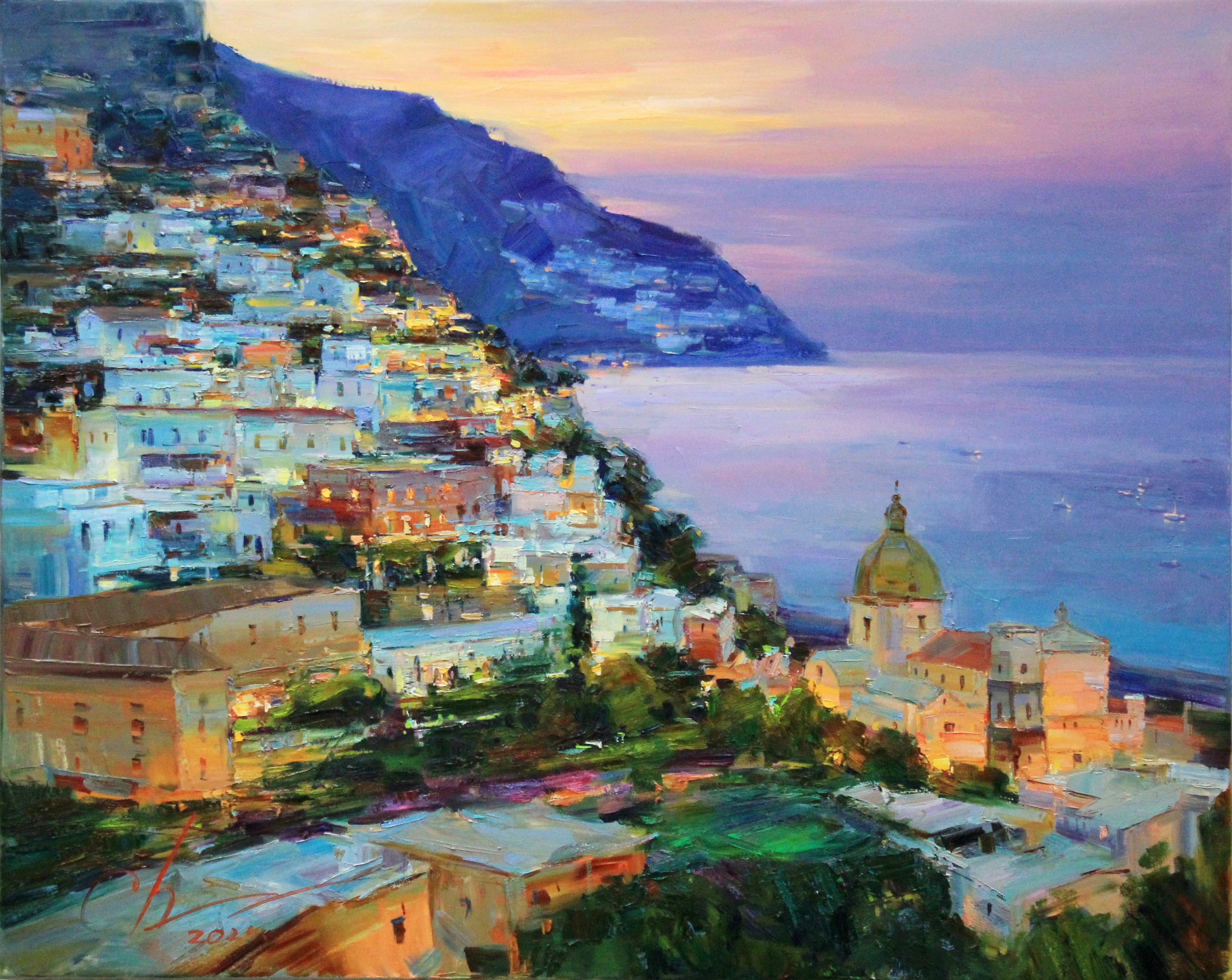 Serhii Cherniakovskyi, Evening Amalfi Coast Serhii Cherniakovskyi, Evening Amalfi Coast