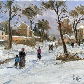 Painting, La route de versailles d'apres Pissarro, Pol Arago