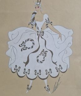 Disegno, Wanda, 3ème acte, (project for La Grande Duchesse de Gerolstein d’Offenbach), Erte Tirtoff