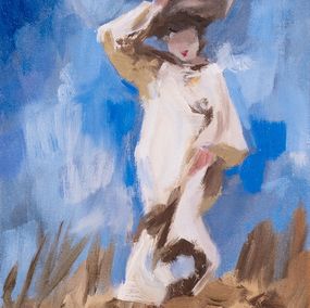Pintura, Femme à la plage, D'après Sorolla, Magalie Pouillard