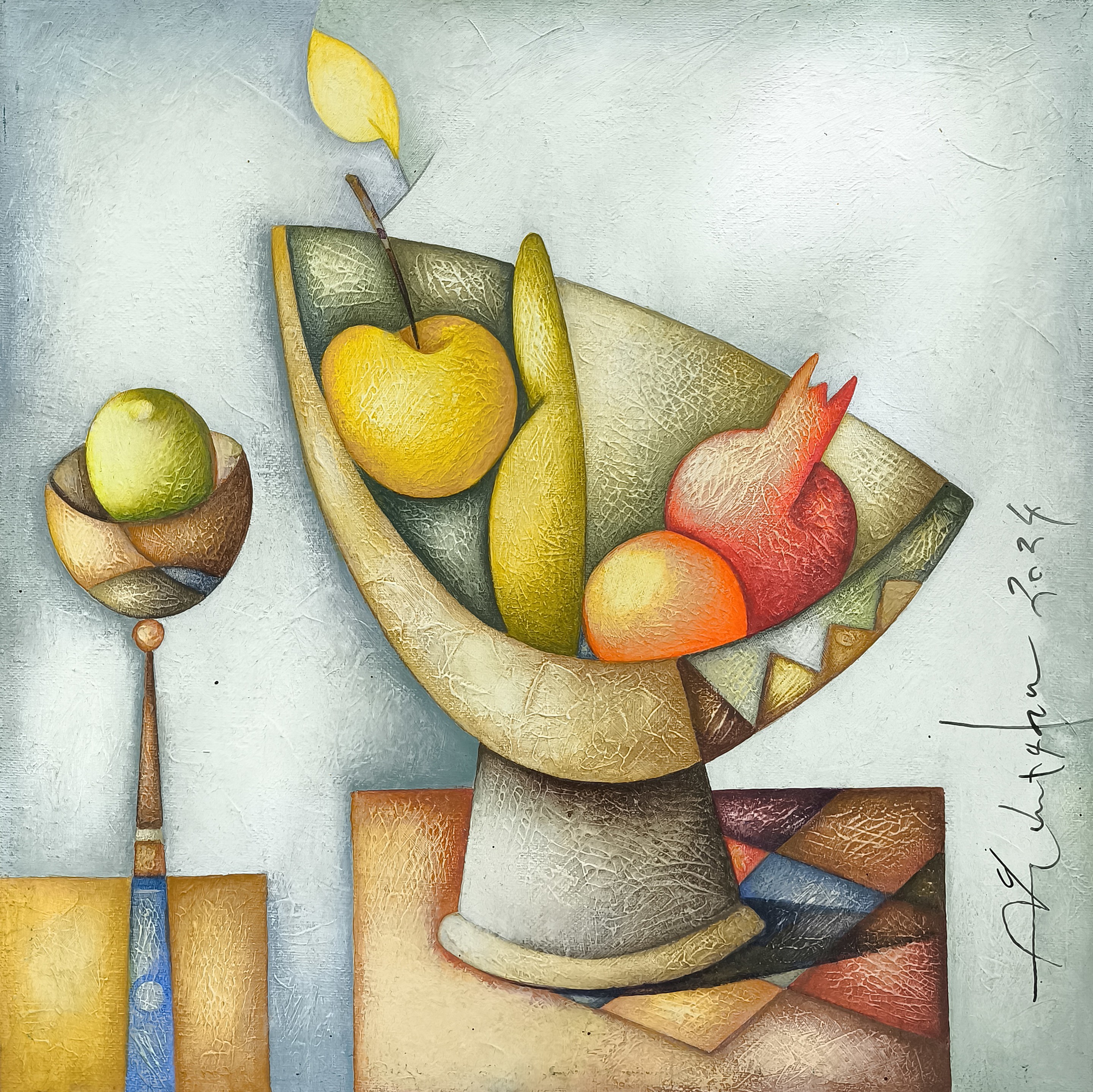 Sargis Zaqaryan, Cubist Fruit Harmony Sargis Zaqaryan, Cubist Fruit Harmony
