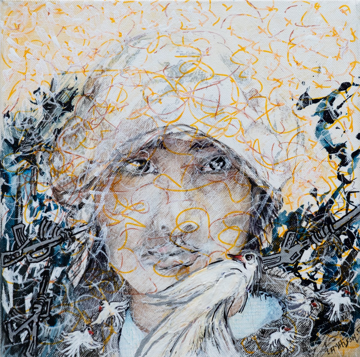 Danielle Lamaison, Guerre - Portrait figuratif inspiré de la guerre Danielle Lamaison, Guerre - Portrait figuratif inspiré de la guerre
