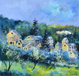 Painting, A beautiful village, Pol Ledent
