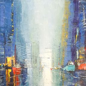 Gemälde, Bleu sur les docks, Francis L'Huillier