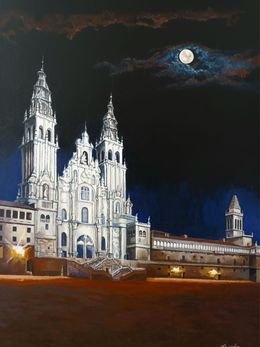 Painting, La Catedral, Santiago de Compostela, José Antonio Varela