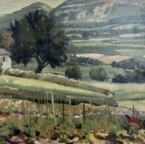 Painting, vue sur la campagne genevoise et le Salève, Kurt Conrad Loew