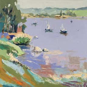 Peinture, Yachts on the lake, Schagen Vita