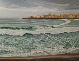 Gemälde, La Coruna desde el mar, José Antonio Varela