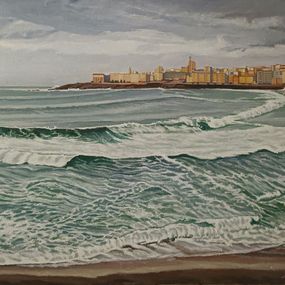Pintura, La Coruna desde el mar, José Antonio Varela