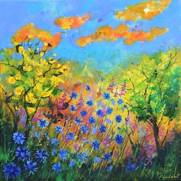 Peinture, Summer cornflowers, Pol Ledent