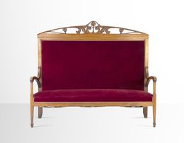 Diseño, Midcentury Red Velvet Sofa, Ezio Longhi