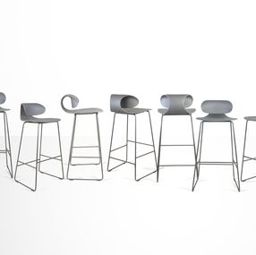 Diseño, Set of 9 Grey Maxima Benches by William Sawaya & Paolo Moroni, William Sawaya