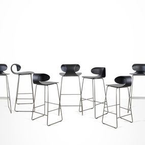 Design, Set of 10 Black Maxima Benches by William Sawaya & Paolo Moroni (1), William Sawaya