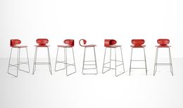Design, Set of 7 Red Maxima Benches by William Sawaya & Paolo Moroni (2), William Sawaya