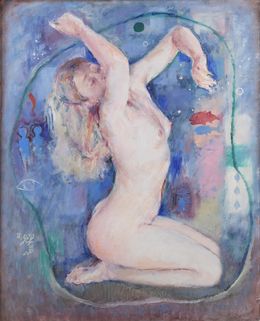 Gemälde, Nude, Rinaldo Geleng