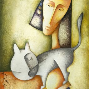 Painting, Feline Connection, Sargis Zaqaryan