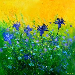 Painting, Cornflowers, Pol Ledent