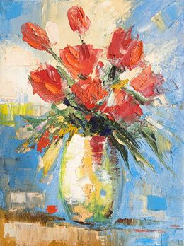 Painting, Radiant Tulips, Narek Qochunc