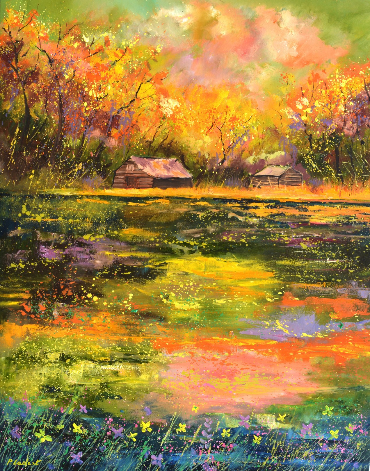 Pol Ledent, Pond in autumn - 10824 Pol Ledent, Pond in autumn - 10824