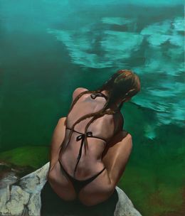Painting, The girl and the clouds in the water, Tsanko Tsankoff