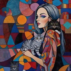 Print, Mara et ses chats, Léa Roche