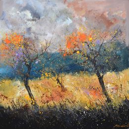 Painting, Orchard in autumn, Pol Ledent