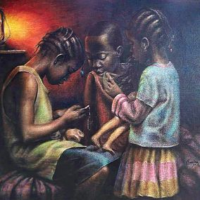 Painting, Playtime before Bedtime, Oluwaseun Ojebiyi