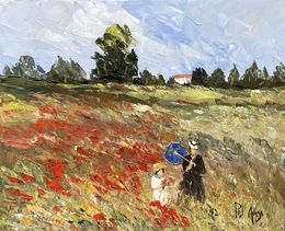 Painting, Les coquelicots d'apres Monet, Pol Arago