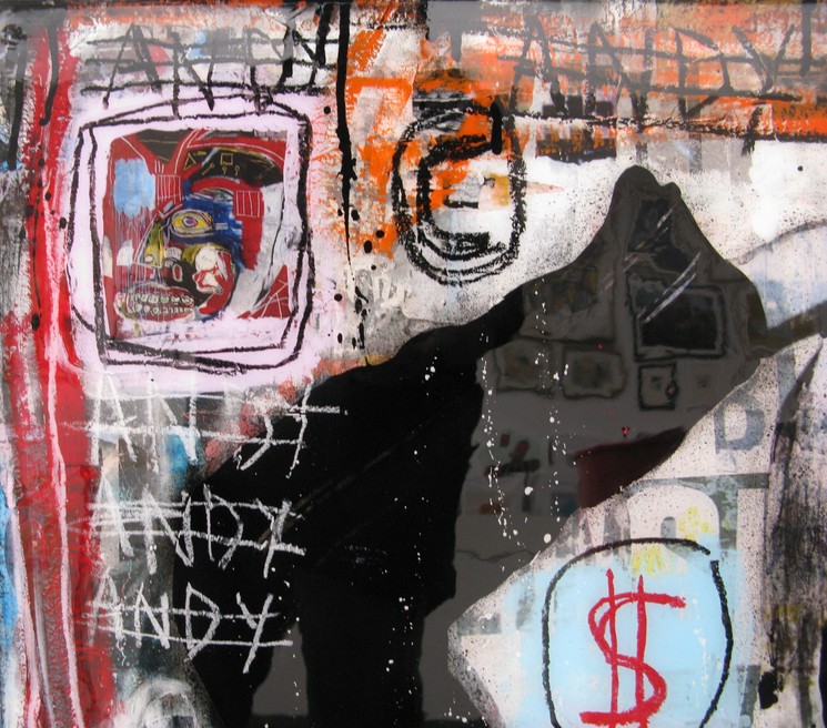 Thierry Rasine, Basquiat untitled, Pittura su stoffa