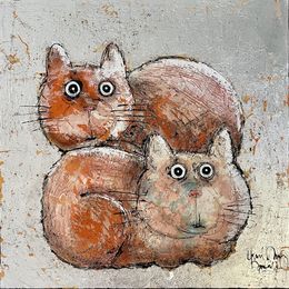 Peinture, 2 cats, Hervé Maury