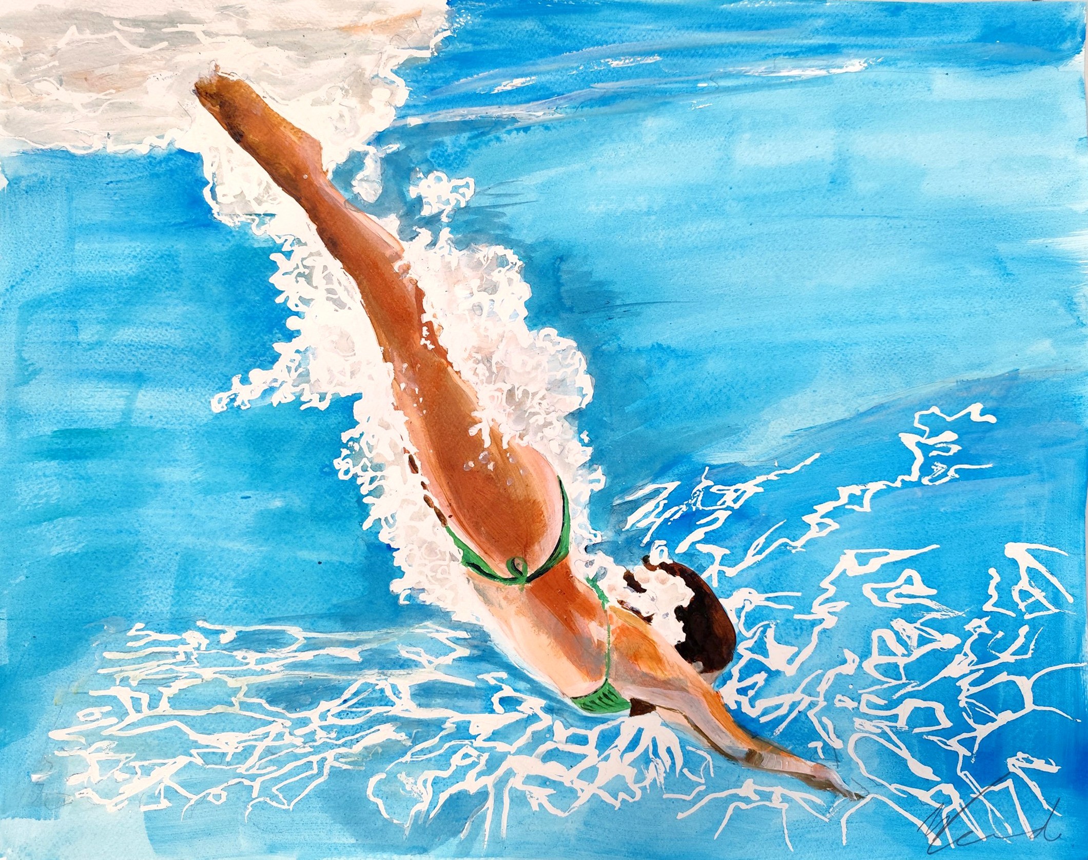 Maude Ovize, Le plongeon pétillant (Etude) Maude Ovize, Le plongeon pétillant (Etude)