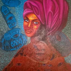 Painting, Motherhood 2, Omonu Salisu