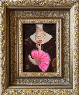 Painting, Pink fan, Olha Vlasova