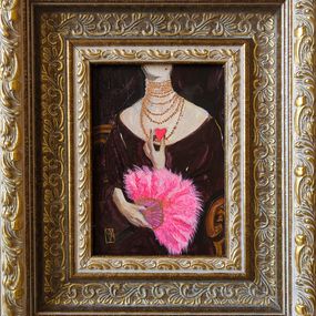 Gemälde, Pink fan, Olha Vlasova
