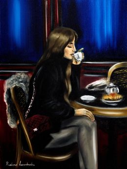 Peinture, Woman at a Paris Cafe II, Ruslana Levandovska