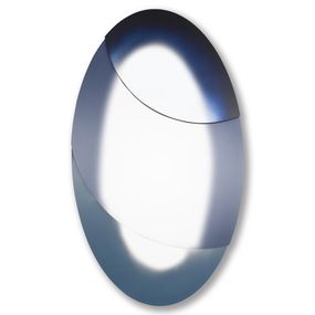 Design, Sculptural Tridimensional TRIO Wall Mirror in Blue Shades, Monica Madotto