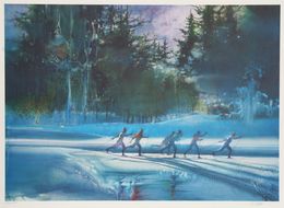 Print, Cross Country Skiing from the Visions of Gold Olympic Portfolio, Robert Peak