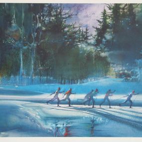 Print, Cross Country Skiing from the Visions of Gold Olympic Portfolio, Robert Peak