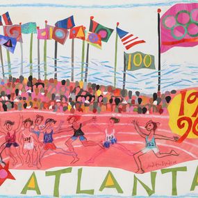 Fine Art Drawings, Atlanta Olympics - 100m Race, Judith Bledsoe