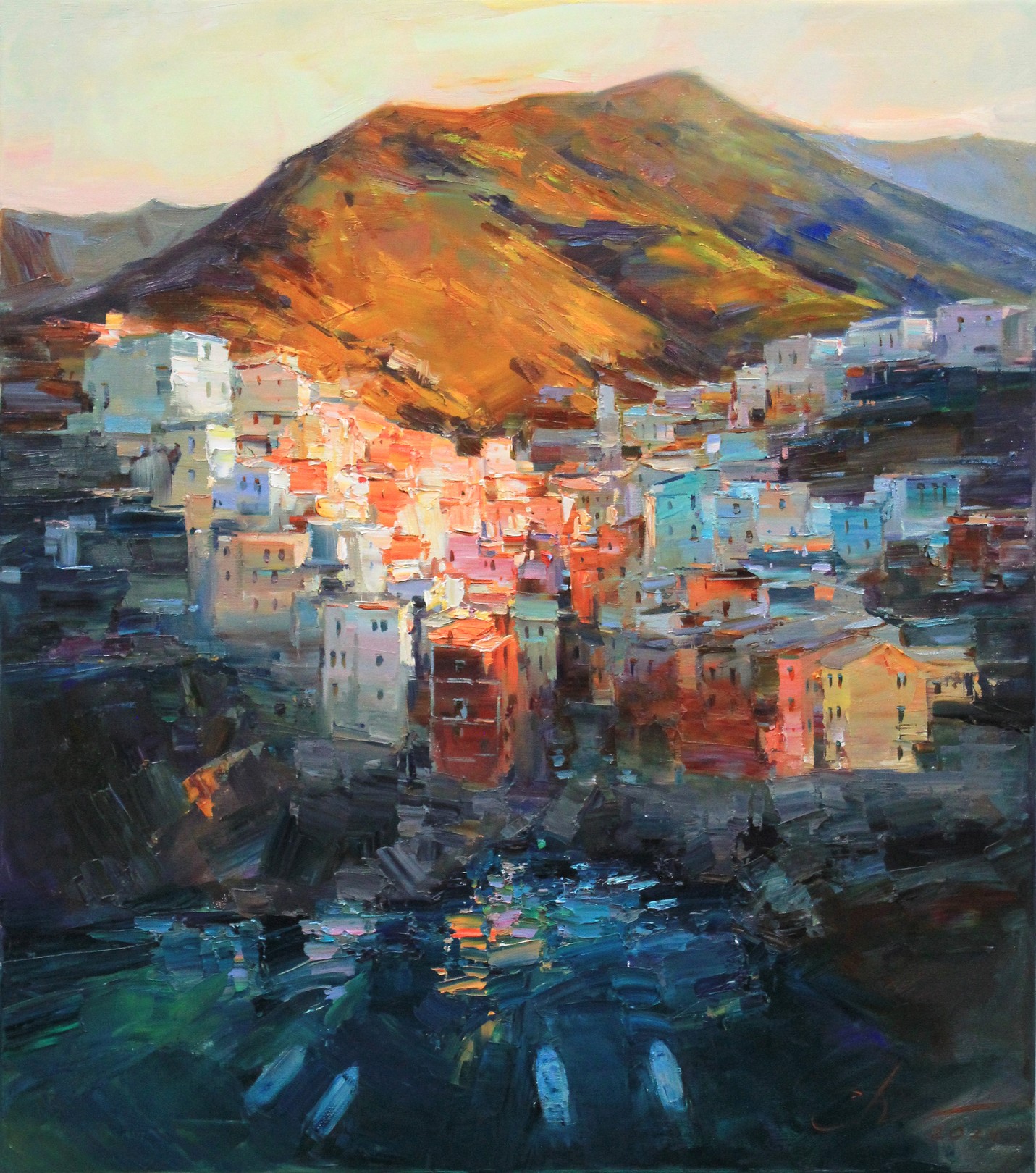 Serhii Cherniakovskyi, Evening coast of Riomaggiore Serhii Cherniakovskyi, Evening coast of Riomaggiore