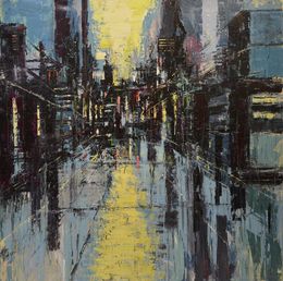 Painting, Black and Blue City, David Tycho