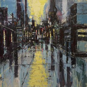Painting, Black and Blue City, David Tycho