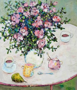 Painting, Tea and Roses, Ania Pieniazek