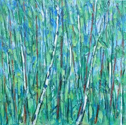 Painting, Birch grove no.3, Karl-Karol Chrobok