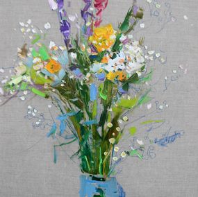 Gemälde, Wildflowers on linen, Yehor Dulin