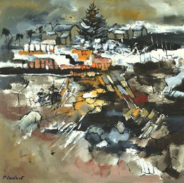 Painting, Snowy landscape, Pol Ledent